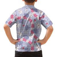 Hawaii Anthurium Tiare Pikake Lei Family Matching Short Sleeve Bodycon Dress and Hawaiian Shirt Poni Lauhala Art Pattern