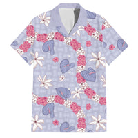 Hawaii Anthurium Tiare Pikake Lei Family Matching Short Sleeve Bodycon Dress and Hawaiian Shirt Poni Lauhala Art Pattern