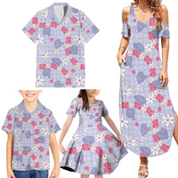 Hawaii Anthurium Tiare Pikake Lei Family Matching Summer Maxi Dress and Hawaiian Shirt Poni Lauhala Art Pattern LT01 - Polynesian Pride