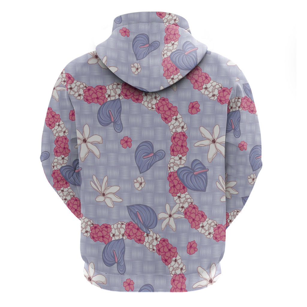 Hawaii Anthurium Tiare Pikake Lei Hoodie Poni Lauhala Art Pattern LT01 - Polynesian Pride