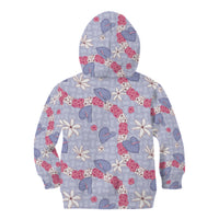 Hawaii Anthurium Tiare Pikake Lei Kid Hoodie Poni Lauhala Art Pattern