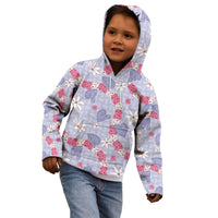 Hawaii Anthurium Tiare Pikake Lei Kid Hoodie Poni Lauhala Art Pattern