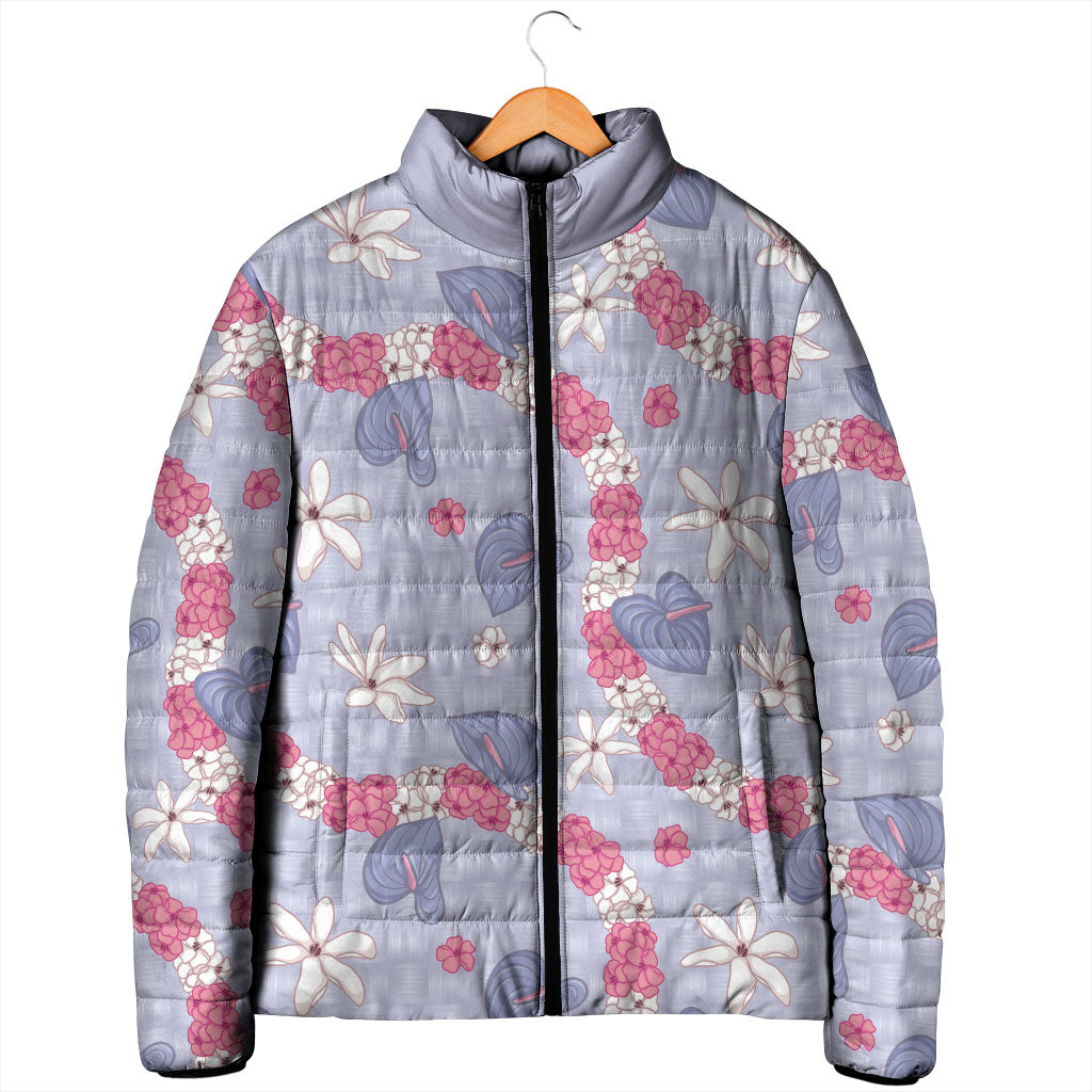 Hawaii Anthurium Tiare Pikake Lei Padded Jacket Poni Lauhala Art Pattern LT01 - Polynesian Pride