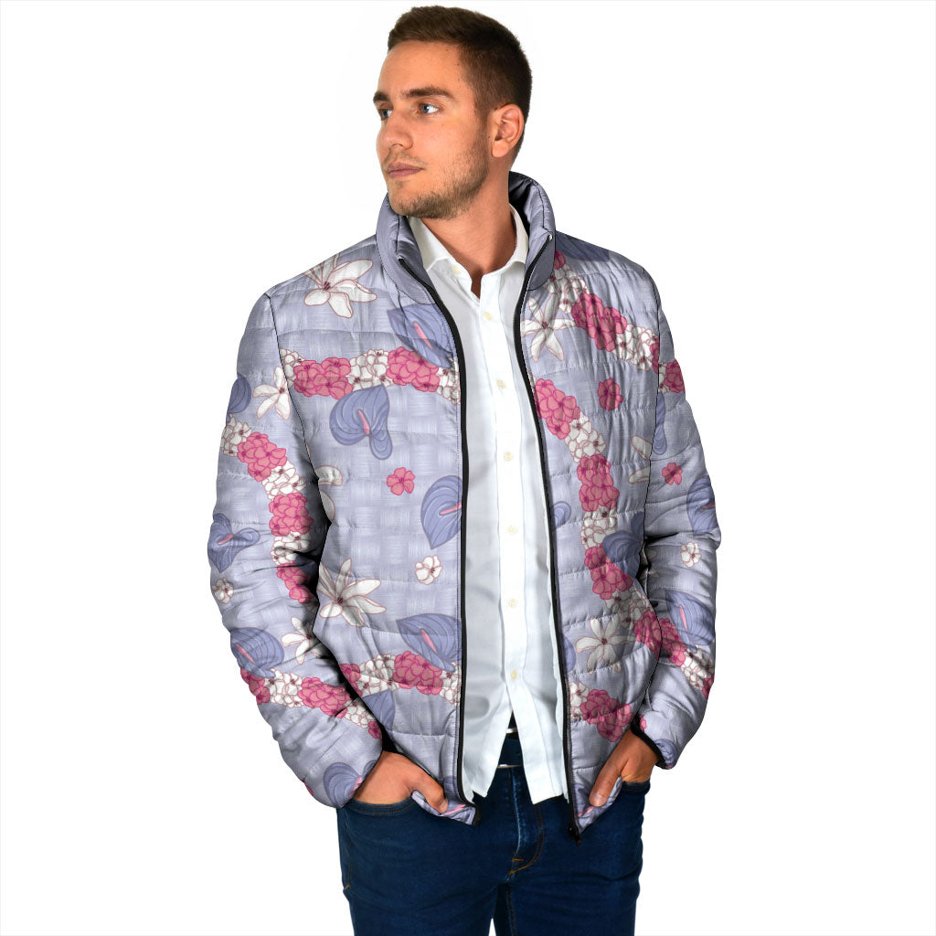 Hawaii Anthurium Tiare Pikake Lei Padded Jacket Poni Lauhala Art Pattern LT01 - Polynesian Pride