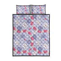 Hawaii Anthurium Tiare Pikake Lei Quilt Bed Set Poni Lauhala Art Pattern