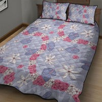 Hawaii Anthurium Tiare Pikake Lei Quilt Bed Set Poni Lauhala Art Pattern