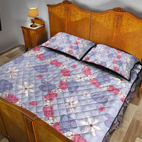 Hawaii Anthurium Tiare Pikake Lei Quilt Bed Set Poni Lauhala Art Pattern