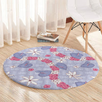 Hawaii Anthurium Tiare Pikake Lei Round Carpet Poni Lauhala Art Pattern