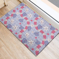 Hawaii Anthurium Tiare Pikake Lei Rubber Doormat Poni Lauhala Art Pattern LT01 - Polynesian Pride