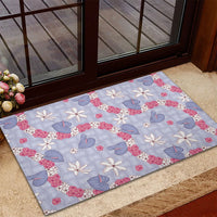 Hawaii Anthurium Tiare Pikake Lei Rubber Doormat Poni Lauhala Art Pattern LT01 - Polynesian Pride