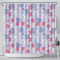 Hawaii Anthurium Tiare Pikake Lei Shower Curtain Poni Lauhala Art Pattern LT01 - Polynesian Pride