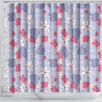 Hawaii Anthurium Tiare Pikake Lei Shower Curtain Poni Lauhala Art Pattern LT01 - Polynesian Pride