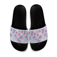Hawaii Anthurium Tiare Pikake Lei Slide Sandals Poni Lauhala Art Pattern