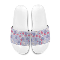 Hawaii Anthurium Tiare Pikake Lei Slide Sandals Poni Lauhala Art Pattern