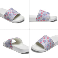 Hawaii Anthurium Tiare Pikake Lei Slide Sandals Poni Lauhala Art Pattern