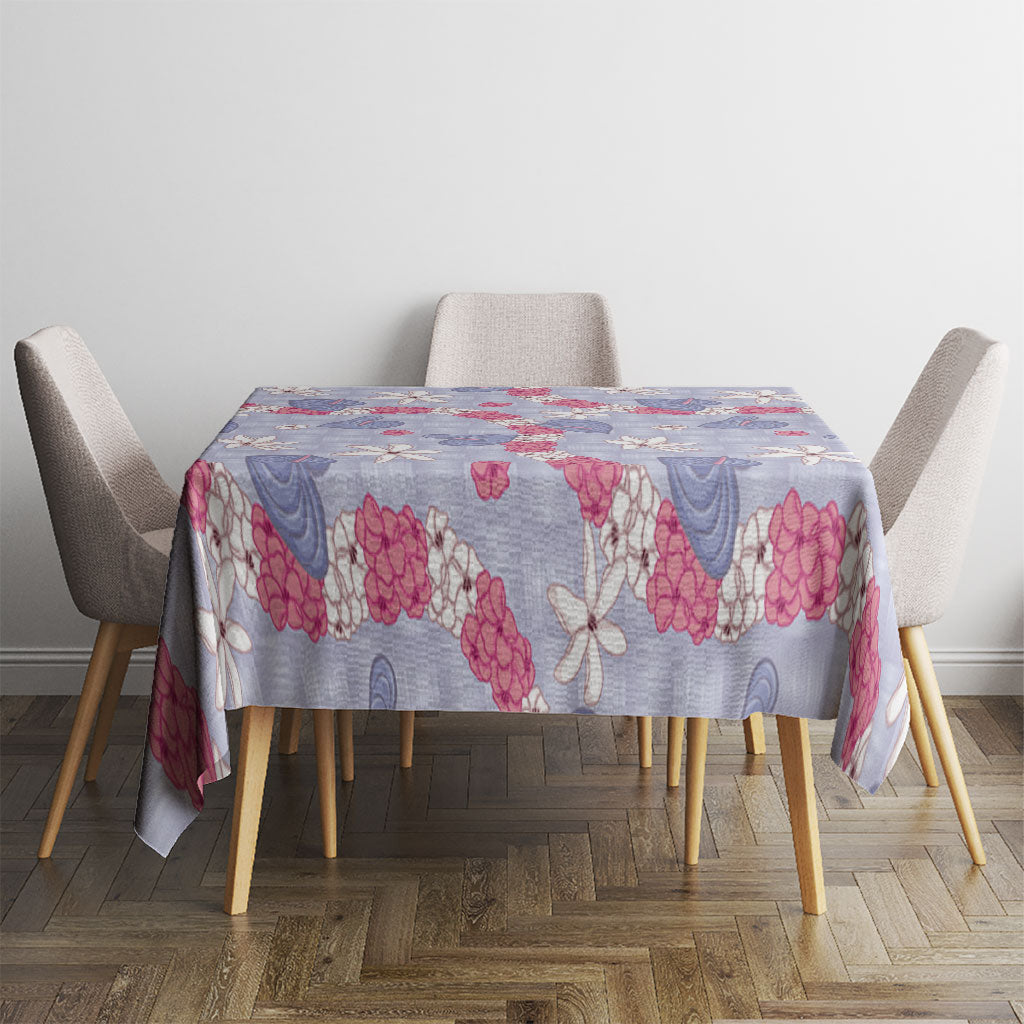 Hawaii Anthurium Tiare Pikake Lei Tablecloth Poni Lauhala Art Pattern LT01 - Polynesian Pride