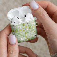 Hawaii Anthurium Tiare Pikake Lei AirPods Case Sage Green Lauhala Art Pattern LT01 - Polynesian Pride