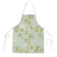 Hawaii Anthurium Tiare Pikake Lei Apron Sage Green Lauhala Art Pattern