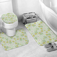 Hawaii Anthurium Tiare Pikake Lei Bathroom Set Sage Green Lauhala Art Pattern