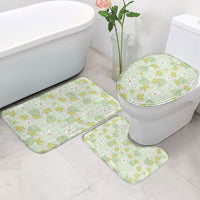 Hawaii Anthurium Tiare Pikake Lei Bathroom Set Sage Green Lauhala Art Pattern