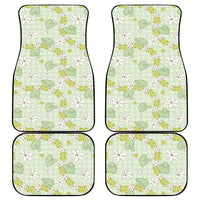 Hawaii Anthurium Tiare Pikake Lei Car Mats Sage Green Lauhala Art Pattern