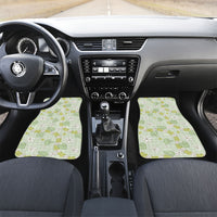 Hawaii Anthurium Tiare Pikake Lei Car Mats Sage Green Lauhala Art Pattern