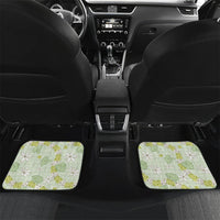 Hawaii Anthurium Tiare Pikake Lei Car Mats Sage Green Lauhala Art Pattern