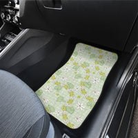 Hawaii Anthurium Tiare Pikake Lei Car Mats Sage Green Lauhala Art Pattern