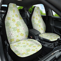 Hawaii Anthurium Tiare Pikake Lei Car Seat Cover Sage Green Lauhala Art Pattern LT01 One Size Green - Polynesian Pride