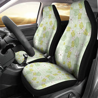 Hawaii Anthurium Tiare Pikake Lei Car Seat Cover Sage Green Lauhala Art Pattern LT01 - Polynesian Pride