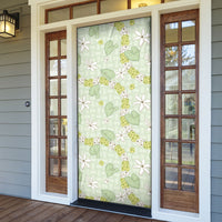Hawaii Anthurium Tiare Pikake Lei Door Cover Sage Green Lauhala Art Pattern