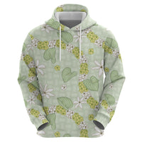 Hawaii Anthurium Tiare Pikake Lei Hoodie Sage Green Lauhala Art Pattern