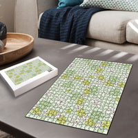 Hawaii Anthurium Tiare Pikake Lei Puzzle Sage Green Lauhala Art Pattern