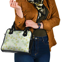 Hawaii Anthurium Tiare Pikake Lei Shoulder Handbag Sage Green Lauhala Art Pattern