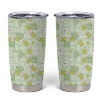 Hawaii Anthurium Tiare Pikake Lei Tumbler Cup Sage Green Lauhala Art Pattern LT01 Green - Polynesian Pride