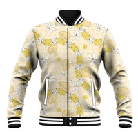 Hawaii Anthurium Tiare Pikake Lei Baseball Jacket Melemele Lauhala Art Pattern
