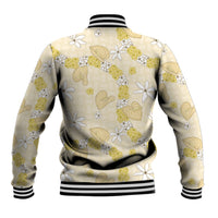 Hawaii Anthurium Tiare Pikake Lei Baseball Jacket Melemele Lauhala Art Pattern