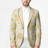 Hawaii Anthurium Tiare Pikake Lei Blazer Melemele Lauhala Art Pattern LT01 - Polynesian Pride