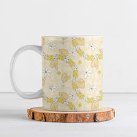 Hawaii Anthurium Tiare Pikake Lei Ceramic Mug Melemele Lauhala Art Pattern LT01 Yellow - Polynesian Pride