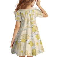 Hawaii Anthurium Tiare Pikake Lei Family Matching Off The Shoulder Long Sleeve Dress and Hawaiian Shirt Melemele Lauhala Art Pattern LT01 - Polynesian Pride