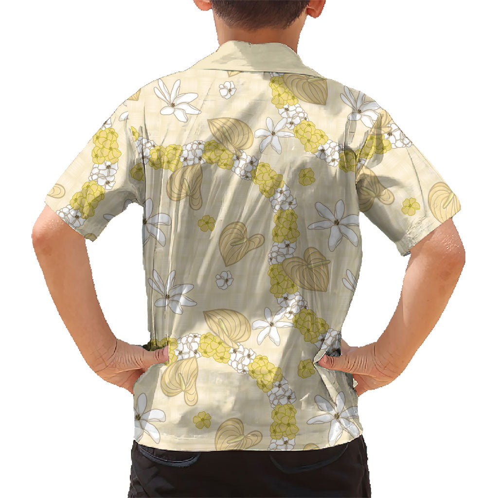 Hawaii Anthurium Tiare Pikake Lei Family Matching Tank Maxi Dress and Hawaiian Shirt Melemele Lauhala Art Pattern LT01 - Polynesian Pride