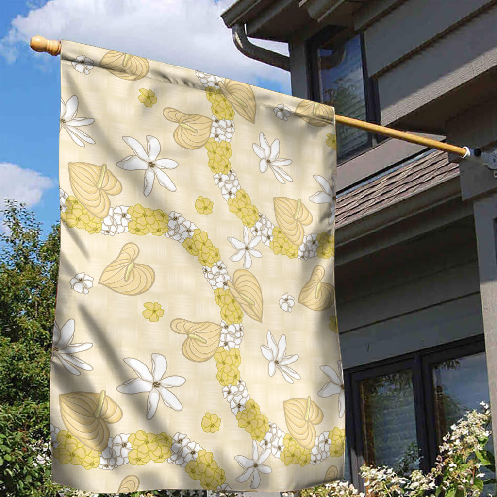Hawaii Anthurium Tiare Pikake Lei Garden Flag Melemele Lauhala Art Pattern LT01 - Polynesian Pride