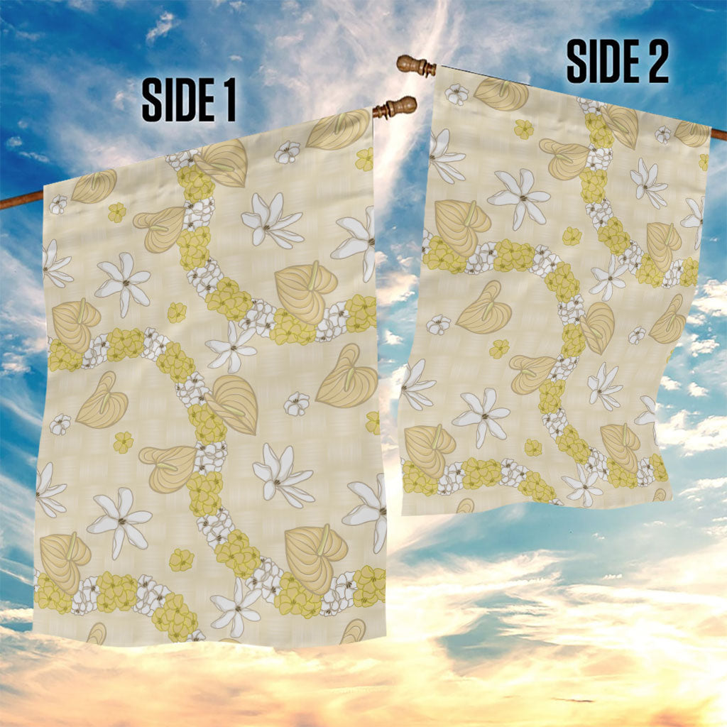 Hawaii Anthurium Tiare Pikake Lei Garden Flag Melemele Lauhala Art Pattern LT01 - Polynesian Pride