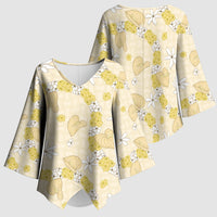 Hawaii Anthurium Tiare Pikake Lei Kimono Sleeve Blouse Melemele Lauhala Art Pattern LT01 - Polynesian Pride