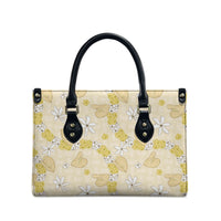 Hawaii Anthurium Tiare Pikake Lei Leather Bag Melemele Lauhala Art Pattern LT01 - Polynesian Pride