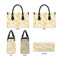 Hawaii Anthurium Tiare Pikake Lei Leather Bag Melemele Lauhala Art Pattern LT01 - Polynesian Pride