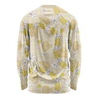 Hawaii Anthurium Tiare Pikake Lei Long Sleeve Shirt Melemele Lauhala Art Pattern LT01 - Polynesian Pride
