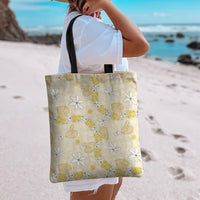 Hawaii Anthurium Tiare Pikake Lei Tote Bag Melemele Lauhala Art Pattern LT01 - Polynesian Pride