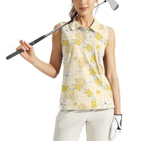 Hawaii Anthurium Tiare Pikake Lei Women Sleeveless Polo Shirt Melemele Lauhala Art Pattern LT01 - Polynesian Pride
