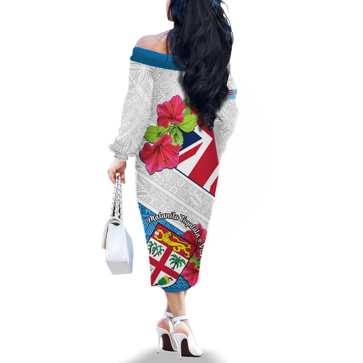 Fiji Day Family Matching Off Shoulder Long Sleeve Dress and Hawaiian Shirt Fijian Hibiscus Special Version LT01 - Polynesian Pride